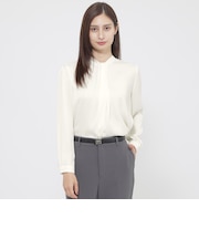 【WEB・一部店舗限定】【ウォッシャブル/防しわ性】バックサテンジョーゼット　ブラウス