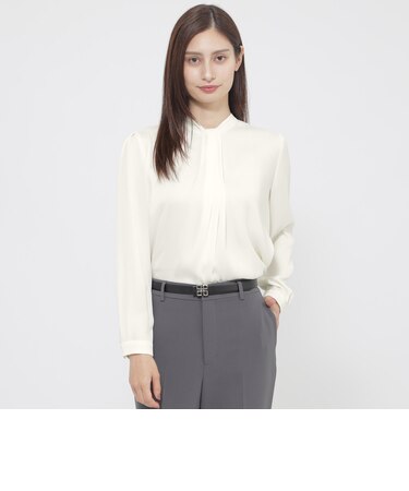 【WEB・一部店舗限定】【ウォッシャブル/防しわ性】バックサテンジョーゼット　ブラウス