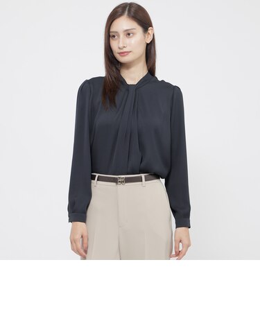 【WEB・一部店舗限定】【ウォッシャブル/防しわ性】バックサテンジョーゼット　ブラウス