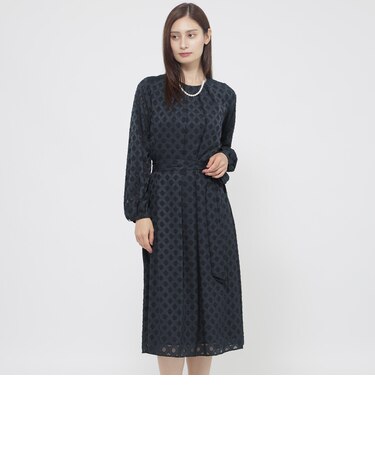 【WEB・一部店舗限定】【ウォッシャブル】カットジャカード ワンピース