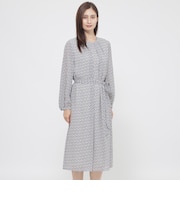 【WEB・一部店舗限定】【ウォッシャブル】ダイヤゴナルプリント　ワンピース