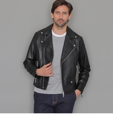 【Weather proofed Leather】レザーダブルライダースジャケット