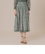 グラフィカルメッシュプリントスカート