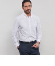 【FLEX JERSEY】鹿の子バーズアイストライプジャージーシャツ