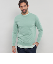 ハイツイストコットンクルーネックニット