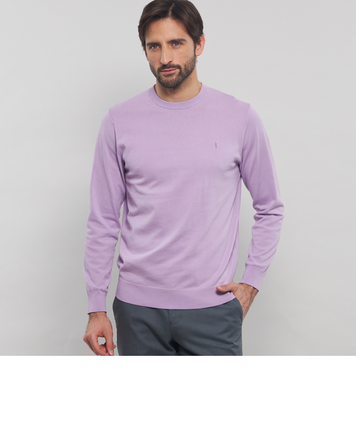 ハイツイストコットンクルーネックニット