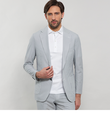 【LEON掲載】【BREASY JACKET】DOT AIR シアサッカーセットアップジャケット