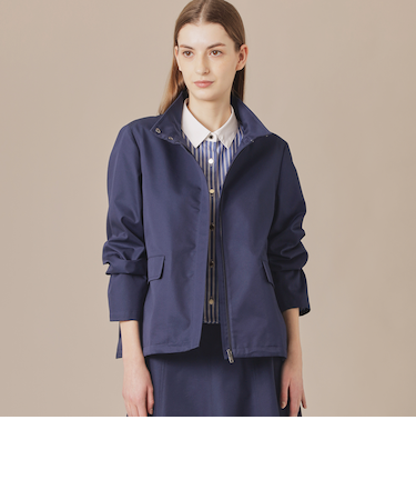 ハイブリッドギャバジンスタンドカラーブルゾン