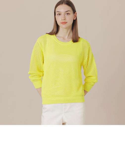 【L】ダイアゴナルメッシュニットプルオーバー