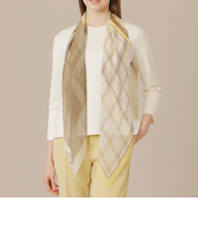 【婦人画報掲載】【Looped Scarf/ループドスカーフ】チェックストライプループドスカーフ