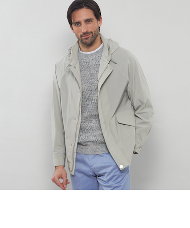 【FEATHER-TECH PAC】【FLEX NYLON】ストレッチナイロンフーデットブルゾン