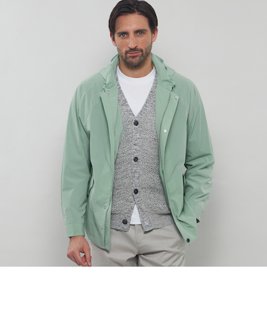 【FEATHER-TECH PAC】【FLEX NYLON】ストレッチナイロンフーデットブルゾン