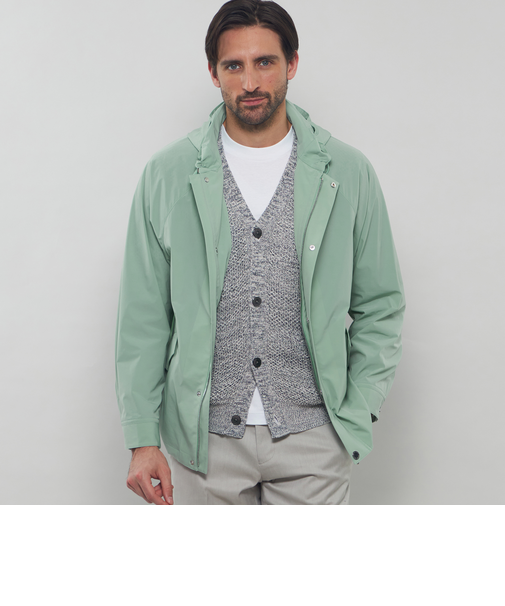 【FEATHER-TECH PAC】【FLEX NYLON】ストレッチナイロンフーデットブルゾン