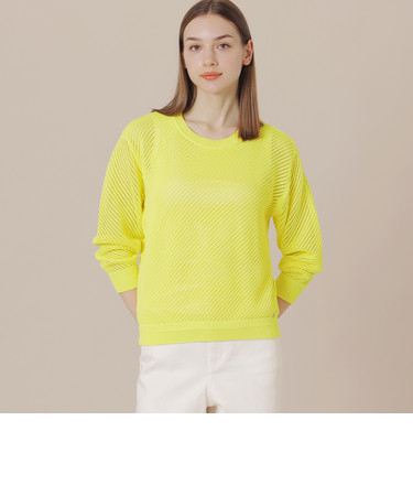 ダイアゴナルメッシュニットプルオーバー