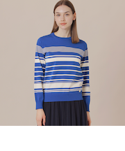 イレギュラーボーダーニットプルオーバー