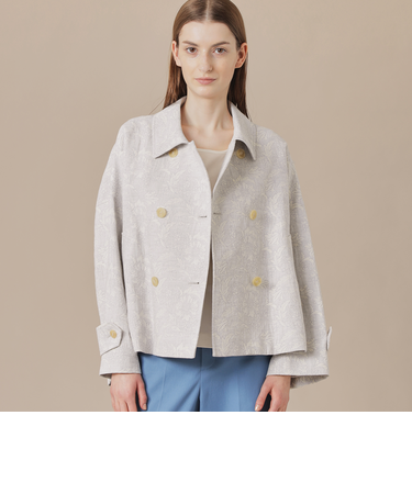 【婦人画報掲載】【BIBURY FLOWER】【FYVIE/フィビー】バイブリーフラワージャカードショートコート