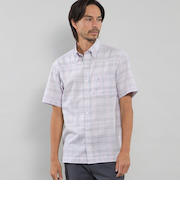 パナマチェック半袖ボタンダウンシャツ