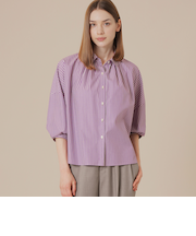 コットンストライプドルマンシャツ