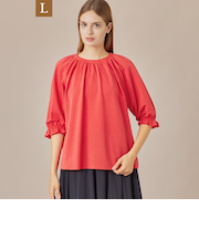 【L】サッカージャージブラウス