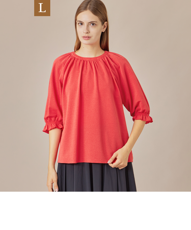 【L】サッカージャージブラウス