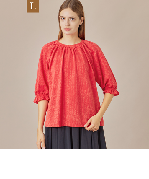 【L】サッカージャージブラウス