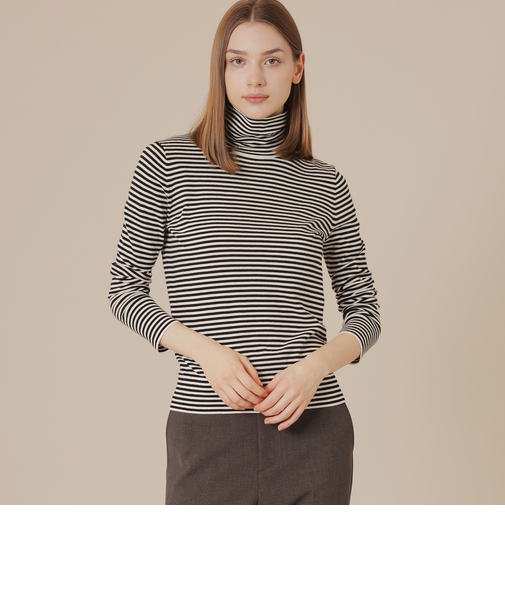 【L】【SUPER FINE LAB.】メルテッドサウラコットンタートルネックプルオーバー