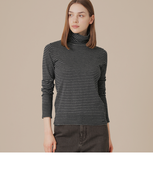 【L】【SUPER FINE LAB.】メルテッドサウラコットンタートルネックプルオーバー