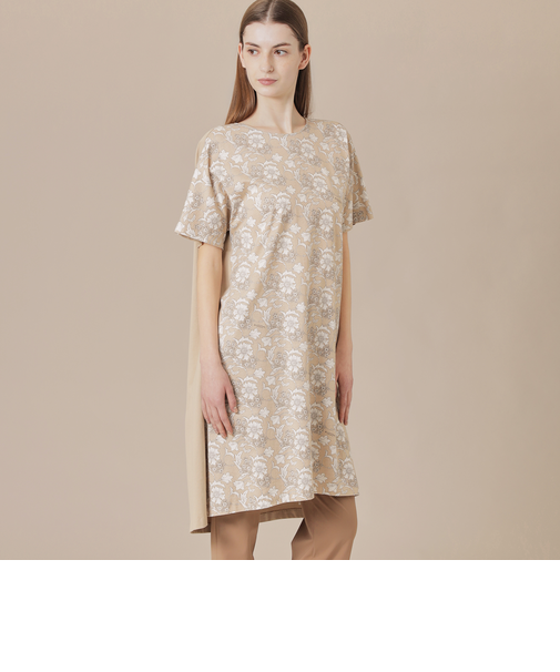 【婦人画報掲載】【BIBURY FLOWER】カラーバイブリーフラワーロングＴシャツ