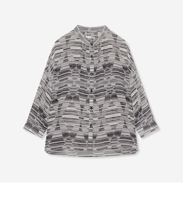 ダイヤボーダープリントブラウス