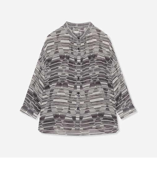 ダイヤボーダープリントブラウス