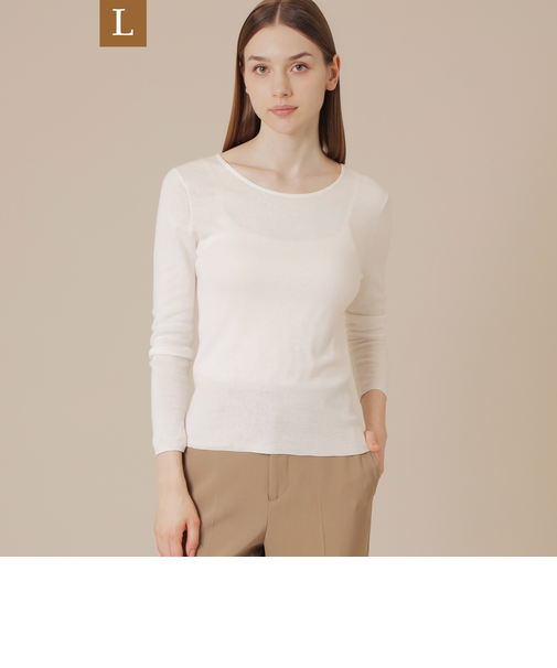 【L】【SUPER FINE LAB.】メルテッドサウラコットンクルーネックプルオーバー