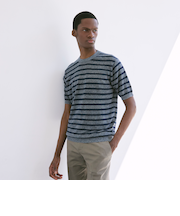 【LEON掲載】リネンボーダーニットTシャツ