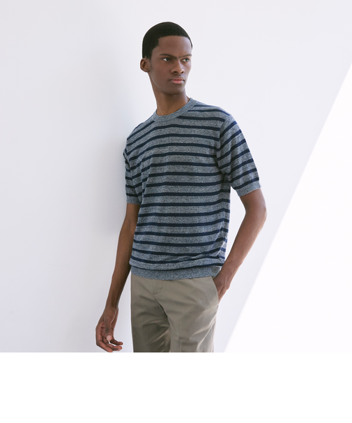 【LEON掲載】リネンボーダーニットTシャツ