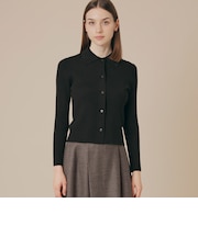 クリアーニット衿付きカーディガン