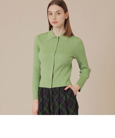 クリアーニット衿付きカーディガン