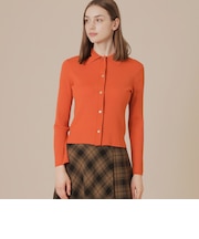 クリアーニット衿付きカーディガン