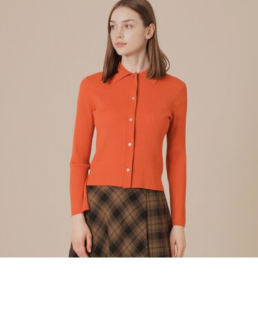 クリアーニット衿付きカーディガン