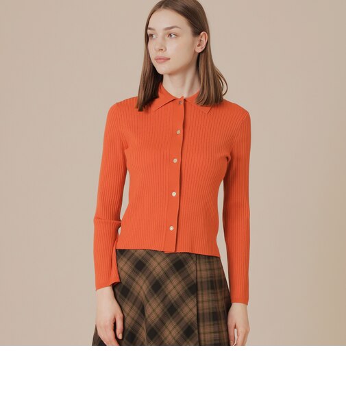 クリアーニット衿付きカーディガン