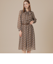 【BIBURY FLOWER】バイカラーバイブリークレープワンピース