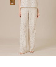 【L】フラワーカットジャカードパンツ