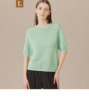 【L】【婦人画報掲載】バックパターンボーダーニットプルオーバー