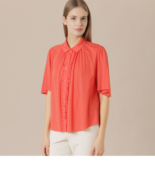 シアーコットンナイロンブラウス