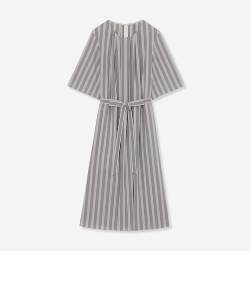 【L】コットンキュプラストレッチワンピース