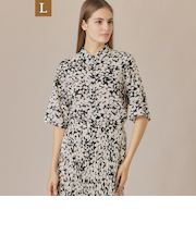 【L】【WEB・一部店舗限定】シルエットフラワーブラウス