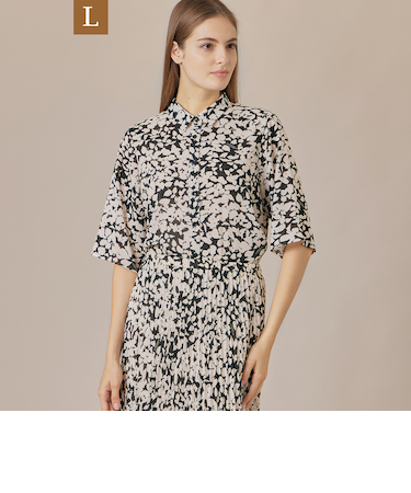 【L】【WEB・一部店舗限定】シルエットフラワーブラウス