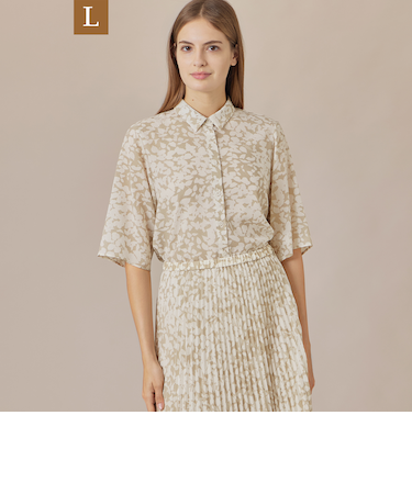 【L】【WEB・一部店舗限定】シルエットフラワーブラウス