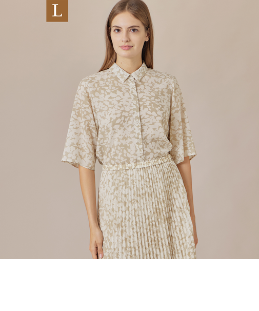 【L】【WEB・一部店舗限定】シルエットフラワーブラウス