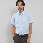 【FLEX JERSEY】シアサッカーストライプジャージー半袖シャツ