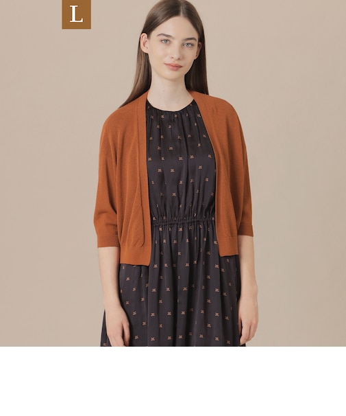 【eclat5月号掲載】【L】エアリーホールガーメントニットボレロ