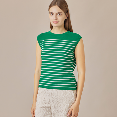 ホールガーメントボーダープルオーバー